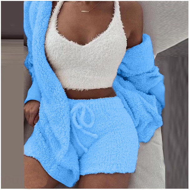 3 Pieces of Fashionable Ladies Plush Home Clothes