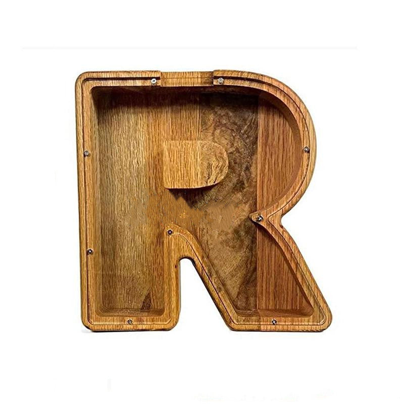 Wooden Letter Piggy Bank - Creative Alphabet Money Box