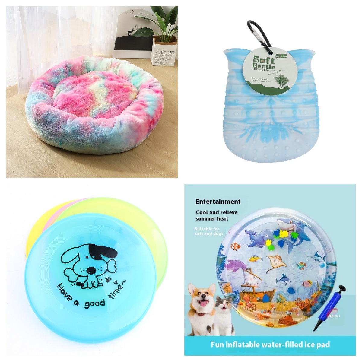 Silicone Dog Frisbee - Soft Flying Disc Chew-Resistant Training Toy