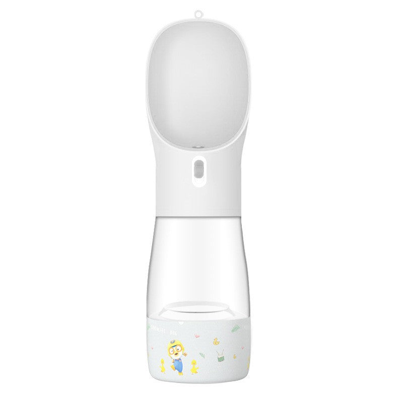 Portable Dog Water Bottle with Food Bowl - Travel Pet Drinking Bottle 458 ml