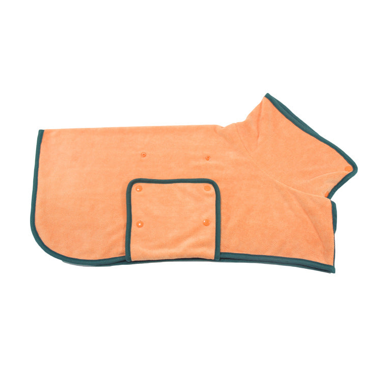 Absorbent Dog Bathrobe with Hood - Microfiber Waist-Wrap Drying Coat