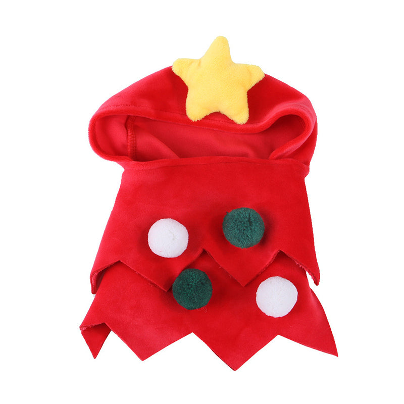 Christmas & Halloween Pet Cape Costume - Cute Cat and Dog Cloak, Hat & Headband
