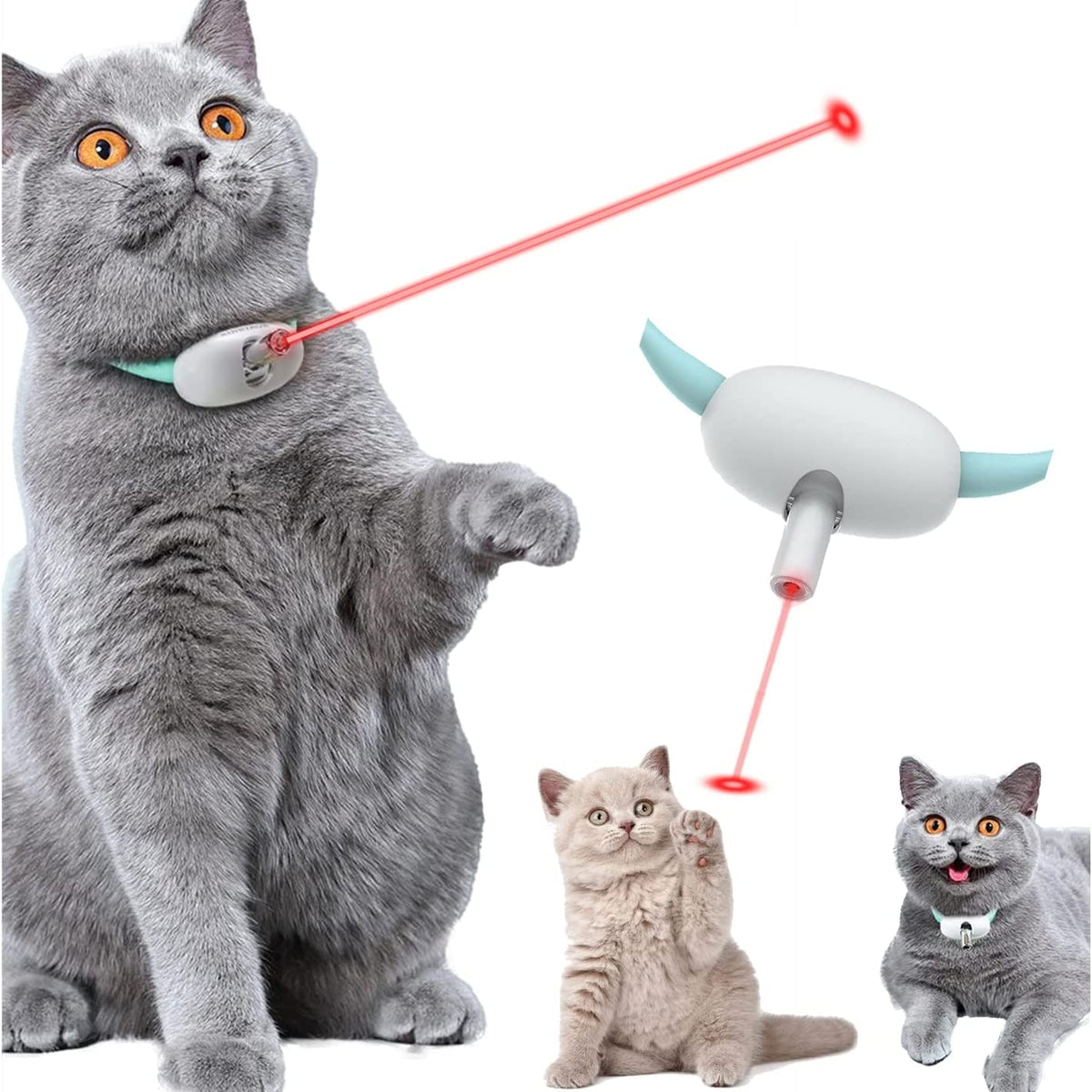 Smart Laser Cat Collar - Automatic Interactive Laser Toy, USB Rechargeable