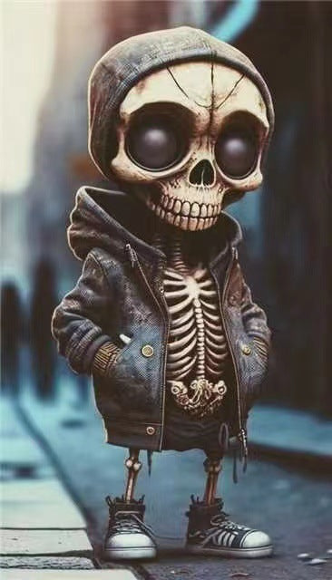 Halloween Cool Skeleton Figurines Doll Resin Ornament Home Decor