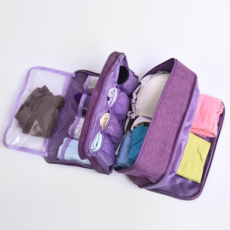 3-Layer Travel Makeup Bag - Multi-Function Cosmetic Organizer Case