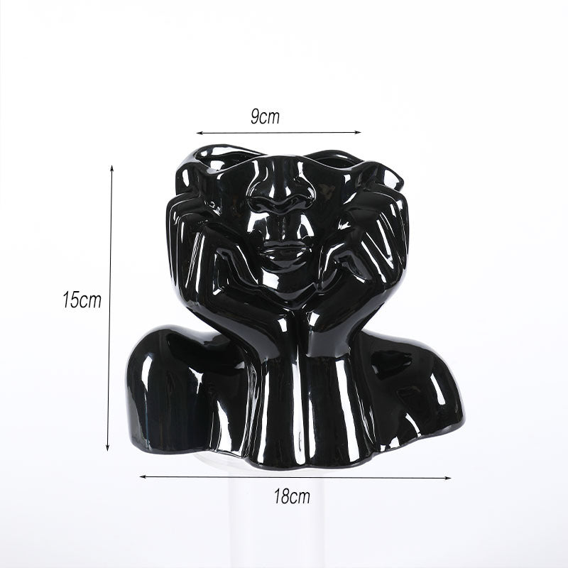 Home Decor Ceramic Flower Vase - Modern Sculpture Vase