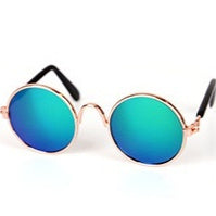 Cute Pet Sunglasses & Straw Hat - Retro Cat and Small Dog Glasses Photo Accessory