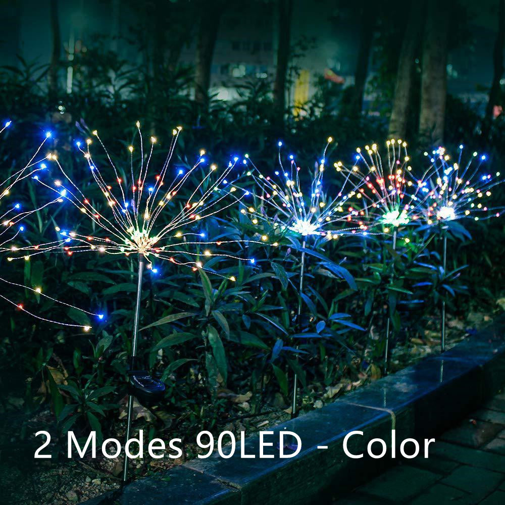 Christmas Ground Plug Solar Fireworks Light LED String Copper Wire