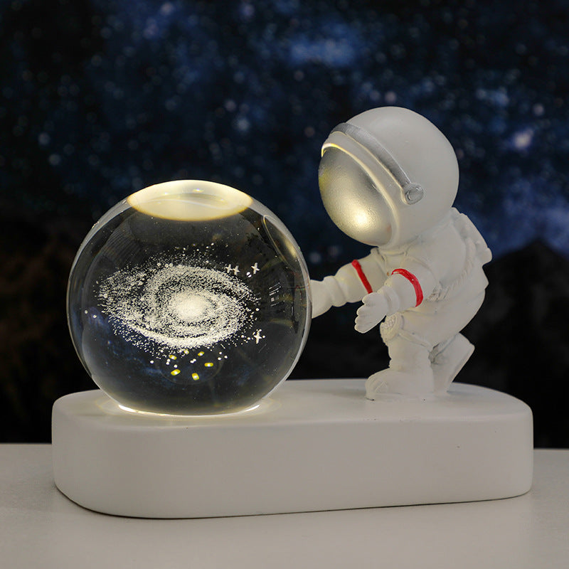 Glowing Galaxy Astronaut Crystal Ball Night Light