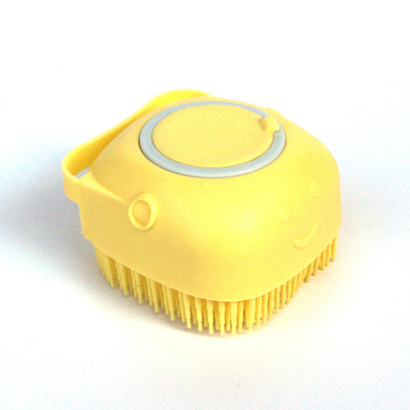 Silicone Dog Bath Brush with Shampoo Dispenser - Massage Grooming Scrubber