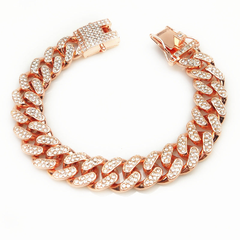 Hip Hop Cuban Chain Dog Collar - Gold Metal Pet Necklace