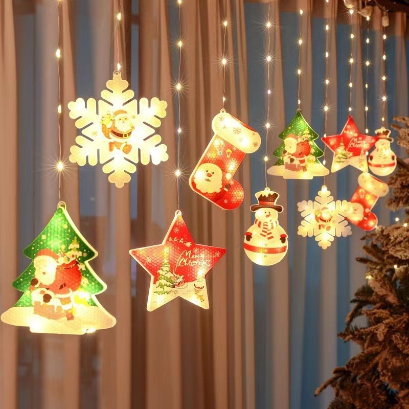 Christmas Painted Curtain Lights Holiday Layout Rubber-covered Wire