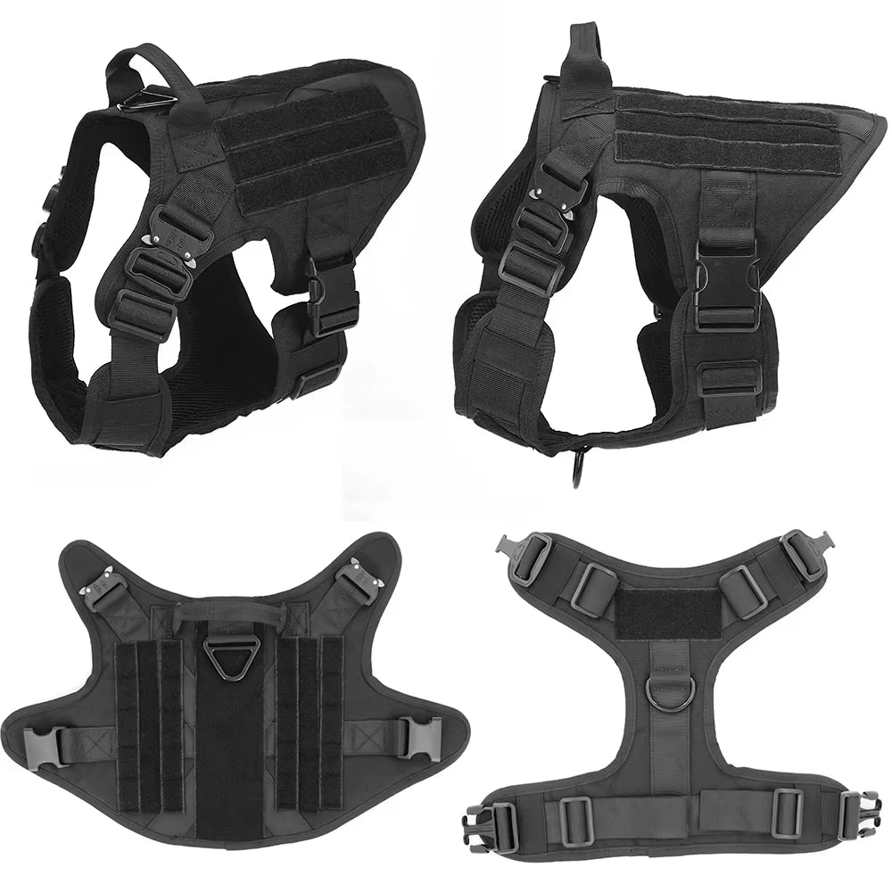 Tactical Dog Harness & Leash Set - 1000D Nylon Training Vest (Ships from US)