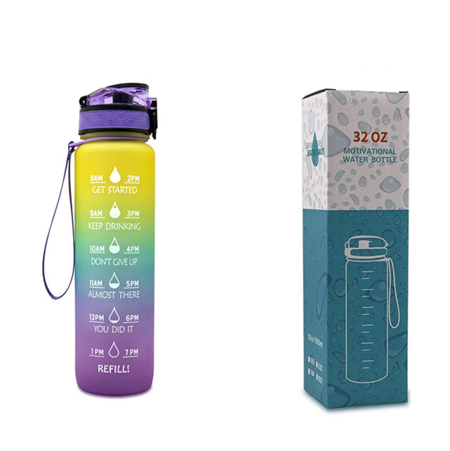 1 L Motivational Water Bottle with Time Markers