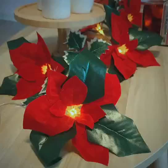 Christmas Led First Grade Lights with Red Flowers and Fruits