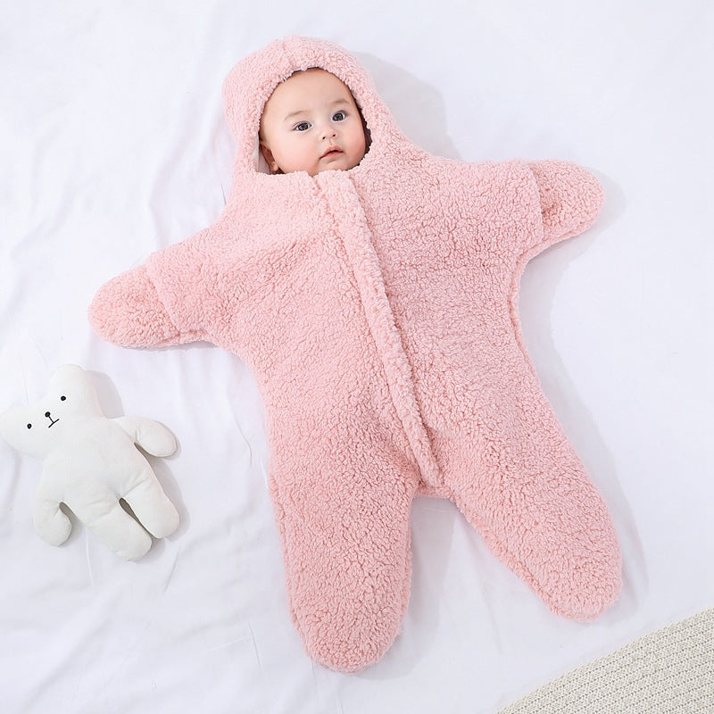 Baby Starfish Lamb Velvet Sleeping Bag - Soft Wearable Blanket