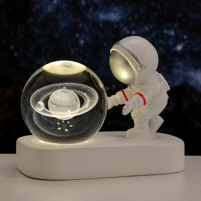 Glowing Galaxy Astronaut Crystal Ball Night Light