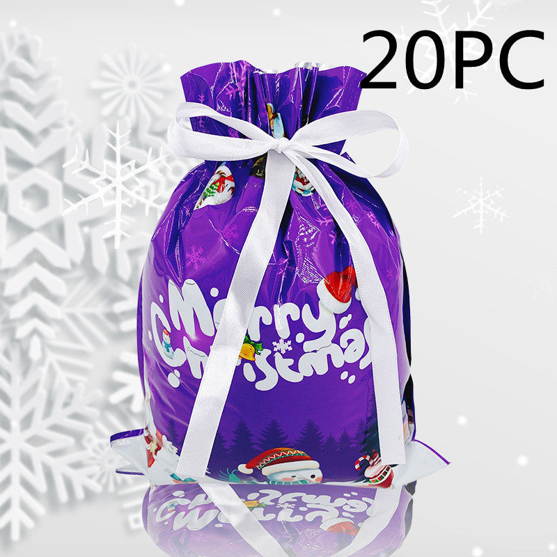 Christmas Gift Wrapping Bag Drawstring Decoration | Xmas Holiday Decor