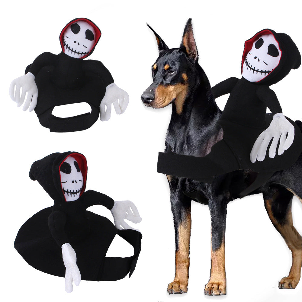 Halloween Goblin Rider Dog Costume - Funny Pet Cosplay Outfit for Dogs & Cats