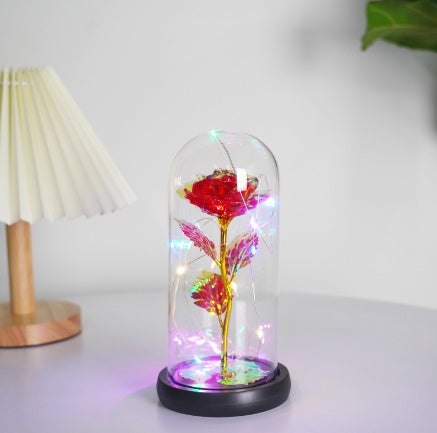 Little Prince Rose in Glass Dome - Eternal Flower LED Gift
