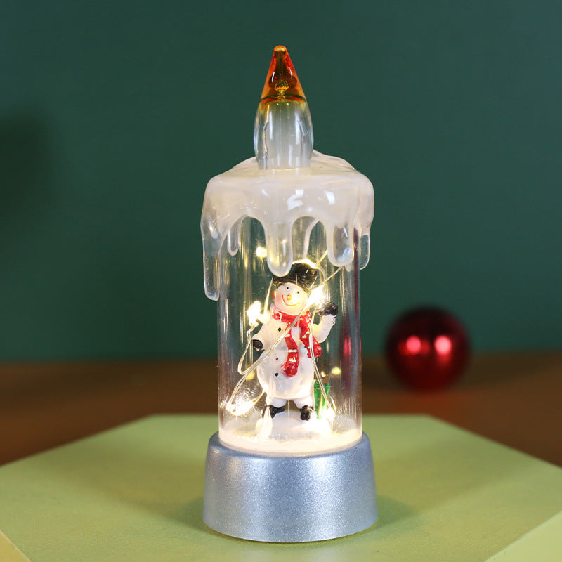 Christmas Decorations Candle Light Desktop Ornaments | Xmas Holiday Decor