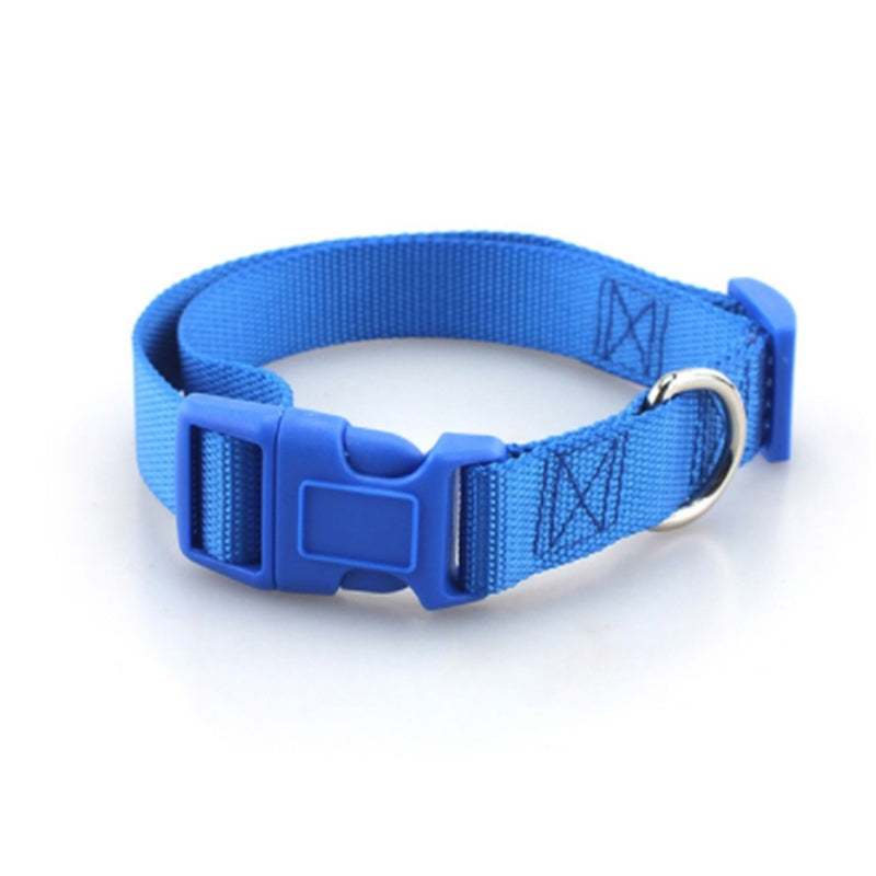 Plain Polyester Nylon Dog Collar - Adjustable Pet Collar