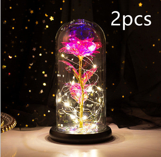 Little Prince Rose in Glass Dome - Eternal Flower LED Gift