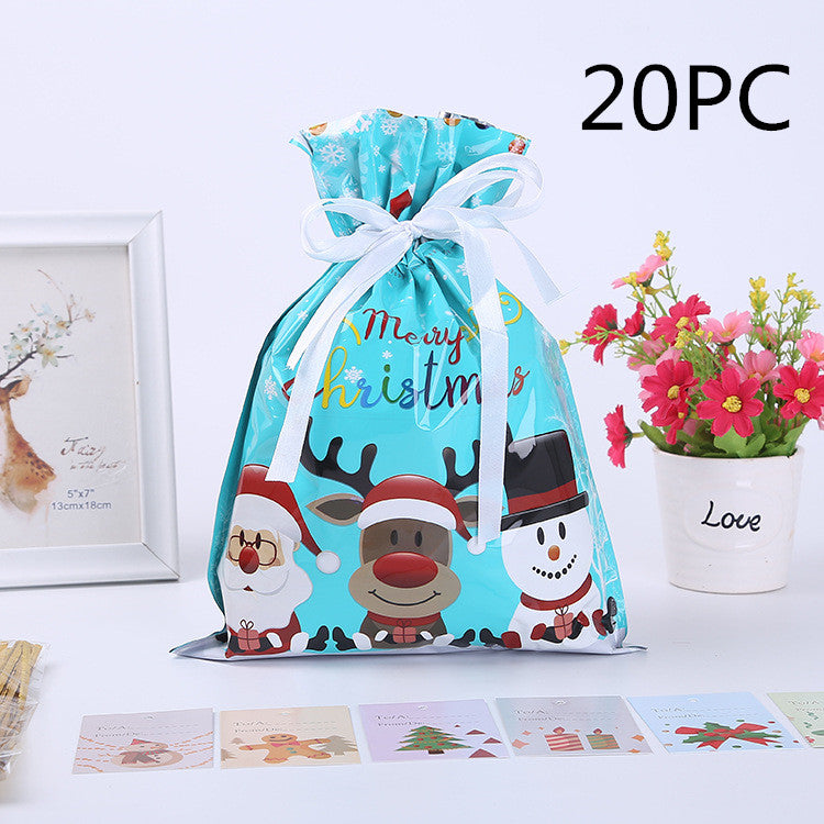 Christmas Gift Wrapping Bag Drawstring Decoration | Xmas Holiday Decor