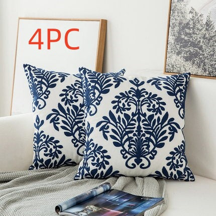 Classical Embroidered Pillow Cover - Decorative Cushion Case