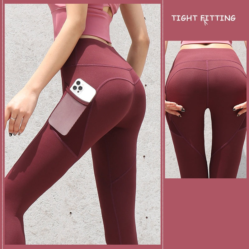 Gym Sport Seamless Leggings with Pockets Push Up High Waist Pants