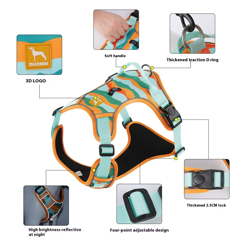 Reflective Dog Harness with Back Handle - Oxford Commuter Harness for Walks