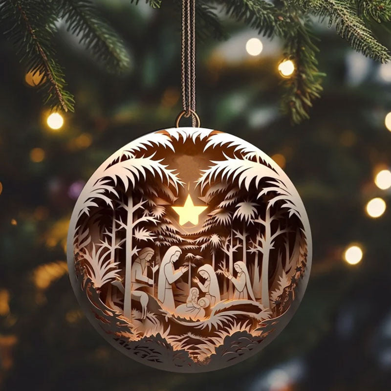 Christmas Acrylic 3D Effect Ornaments | Xmas Holiday Decor