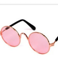 Cute Pet Sunglasses & Straw Hat - Retro Cat and Small Dog Glasses Photo Accessory