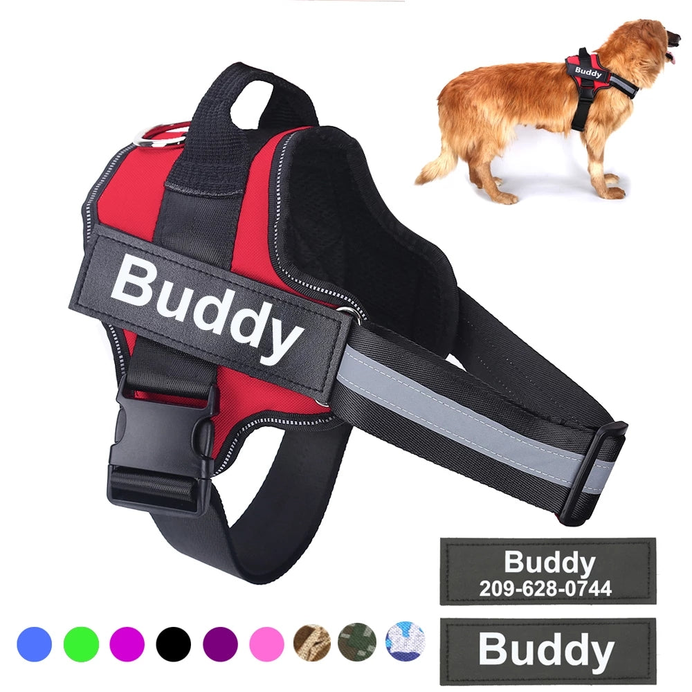 No-Pull Reflective Dog Harness Vest - Breathable Adjustable Harness for Small to Large Dogs