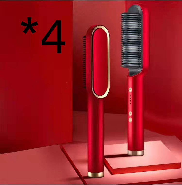New 2-in-1 Hair Straightener Hot Comb Negative Ion Curling Tong
