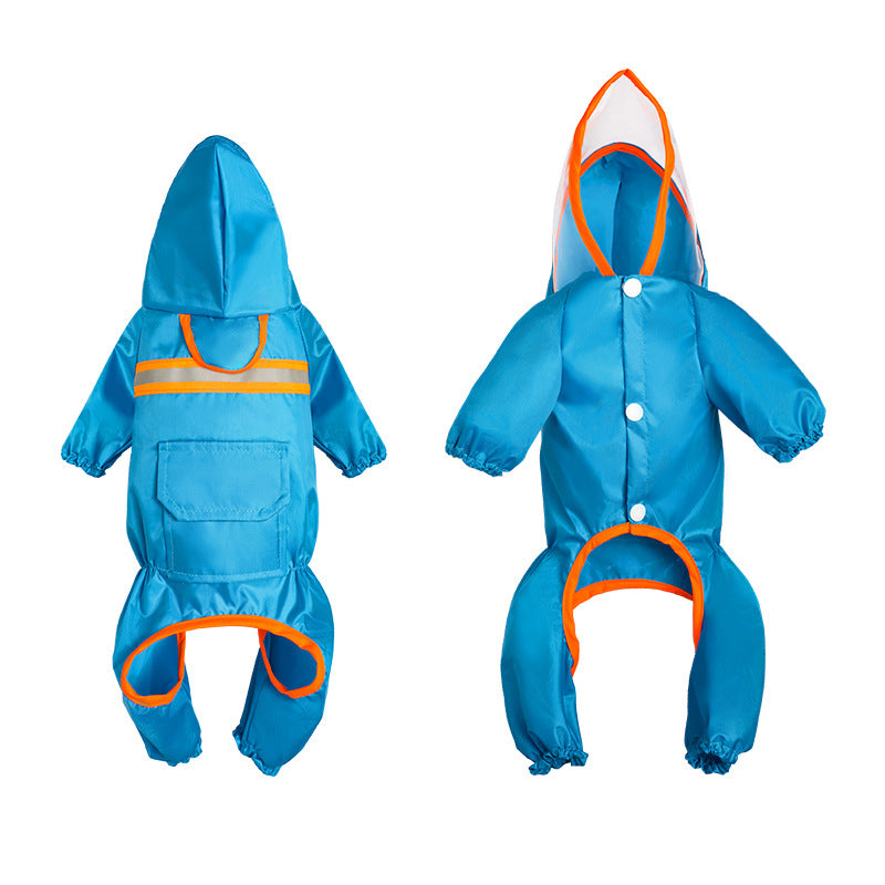 Reflective Dog Raincoat - Waterproof Hooded Pet Rain Jacket for Small & Medium Dogs