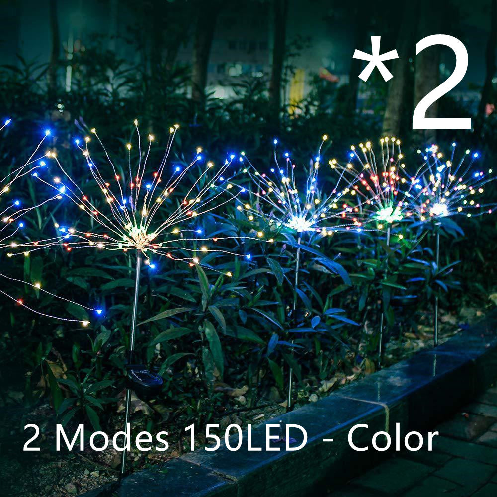 Christmas Ground Plug Solar Fireworks Light LED String Copper Wire