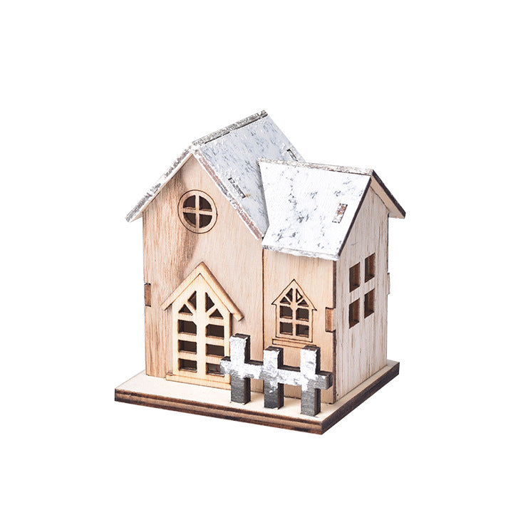 Christmas LED Luminous Wooden Small House | Xmas Holiday Decor