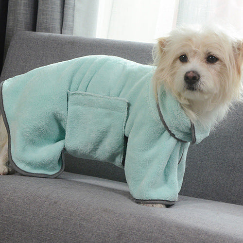 Quick-Dry Dog Bathrobe Towel - Super Absorbent Microfiber Pet Drying Coat