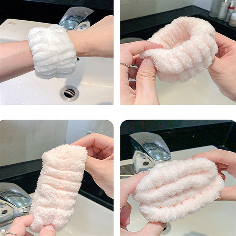 Microfiber Wrist Wash Bands - Absorbent Face Washing Wristbands to Prevent Drips