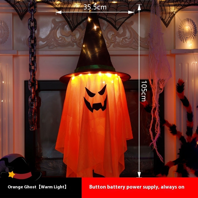 Light-Up Hanging Ghost - Glowing Halloween Ghost Decoration