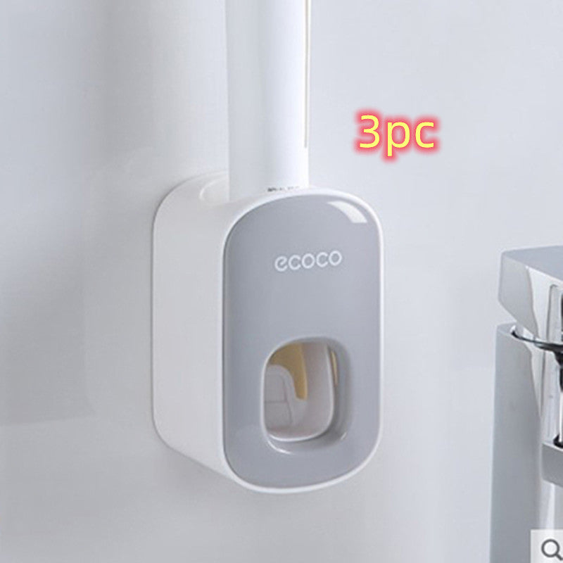 Wall-Mounted Toothbrush Holder and Toothpaste Dispenser