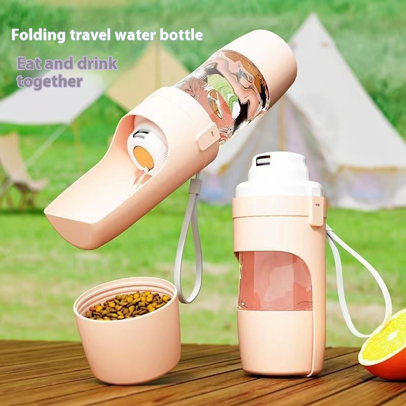2-in-1 Portable Dog Water Bottle & Food Dispenser - Leakproof Travel Pet Bottle for Walks