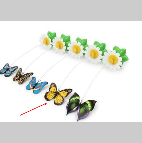 Electric Rotating Bird & Butterfly Cat Toy - Interactive Flower Teaser