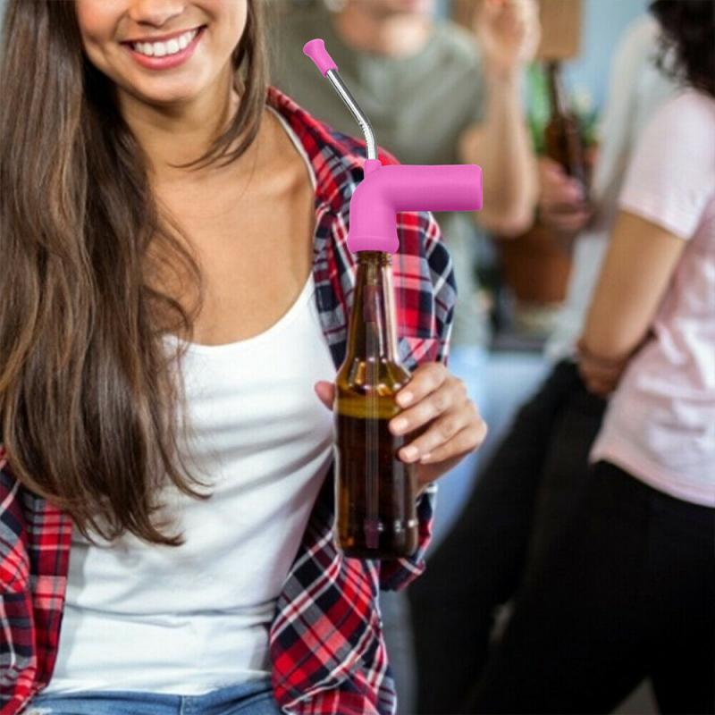 Beer Snorkel Straw Bong Funnel Slammer Double Drinking Bar Tools