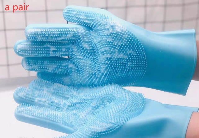 Silicone Pet Grooming Glove - Massage Bath Brush Mitt for Dogs & Cats