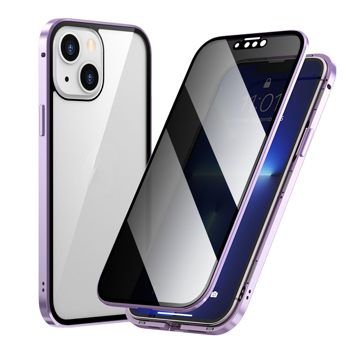 Magnetic Tempered Glass Metal Phone Case - Double-Sided Protective Cover
