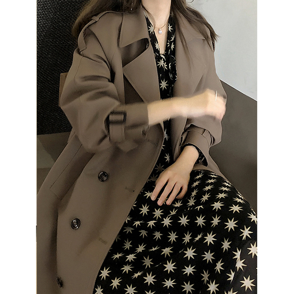 Women Trench Coat Double Breasted Korean Women's Elegant Oversize