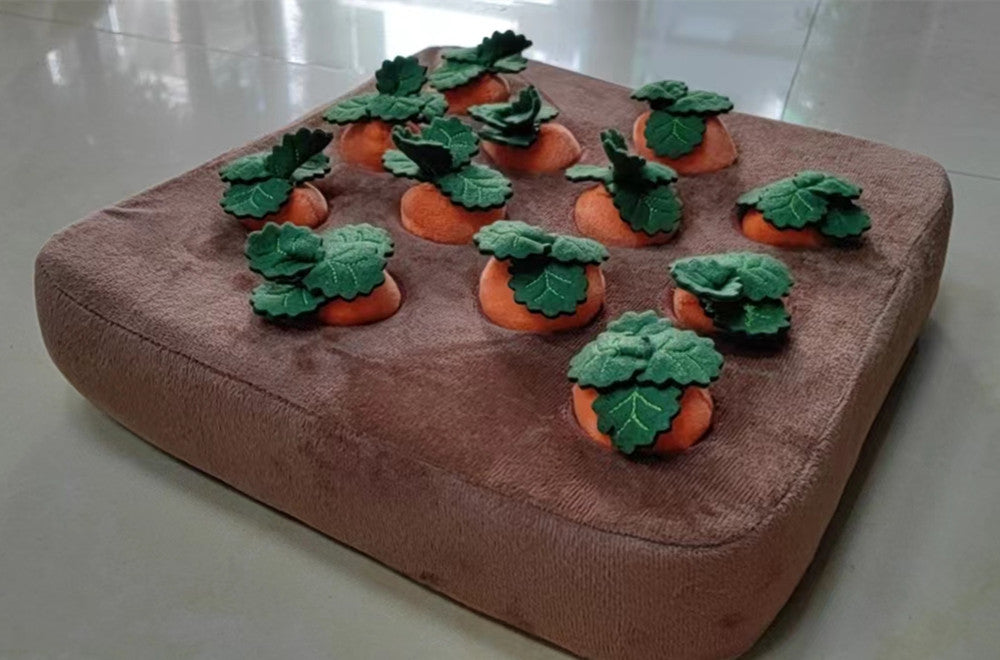 Carrot Plush Snuffle Dog Toy - Hide & Seek Vegetable Chew Toy for Dogs and Cats