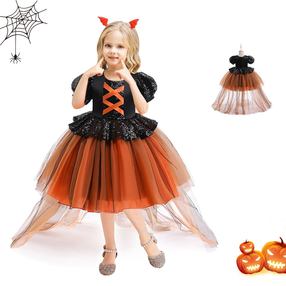 Halloween Girls Witch Performance Costume Party Dress